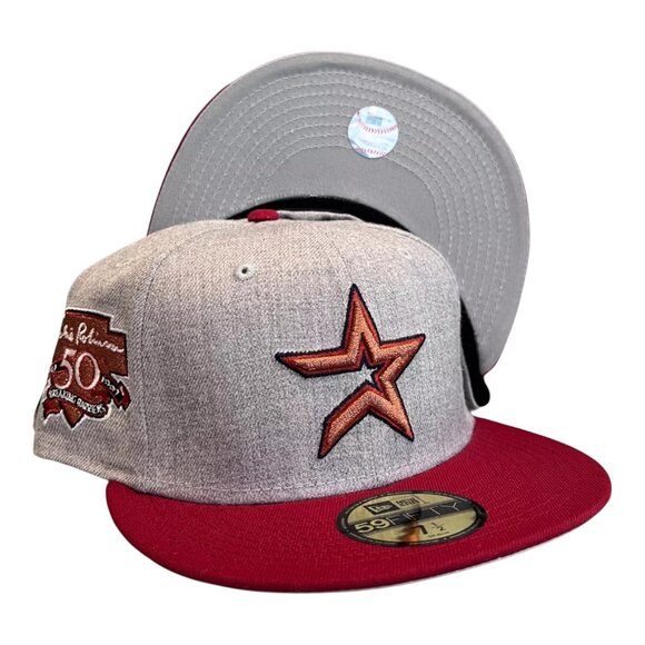 New Era Houston Astros 59FIFTY Fitted Hat Jackie Robinson 50 Years Patch - Picture 1 of 7